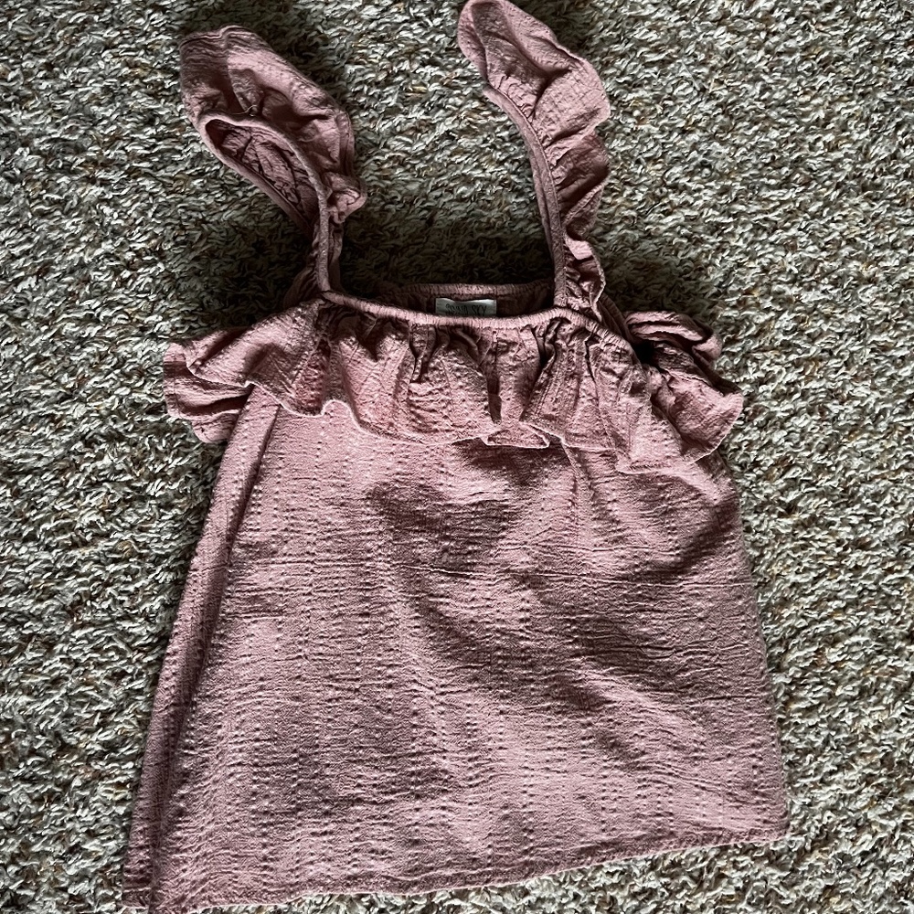 Pink Ruffle Tank Top